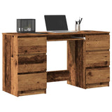 vidaXL Bureau met lade Zwart Eiken 140 x 50 x 76 cm Bewerkt hout