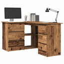 vidaXL Corner Desk 145x100x76 cm Engineered Wood White