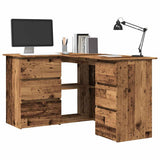 vidaXL Corner Desk 145x100x76 cm Engineered Wood White
