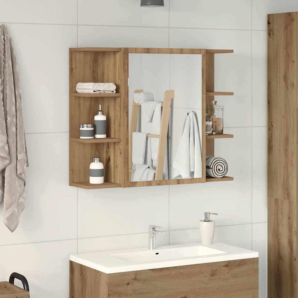 vidaXL Badkamerspiegelkast 80x20,5x64 cm bewerkt hout wit