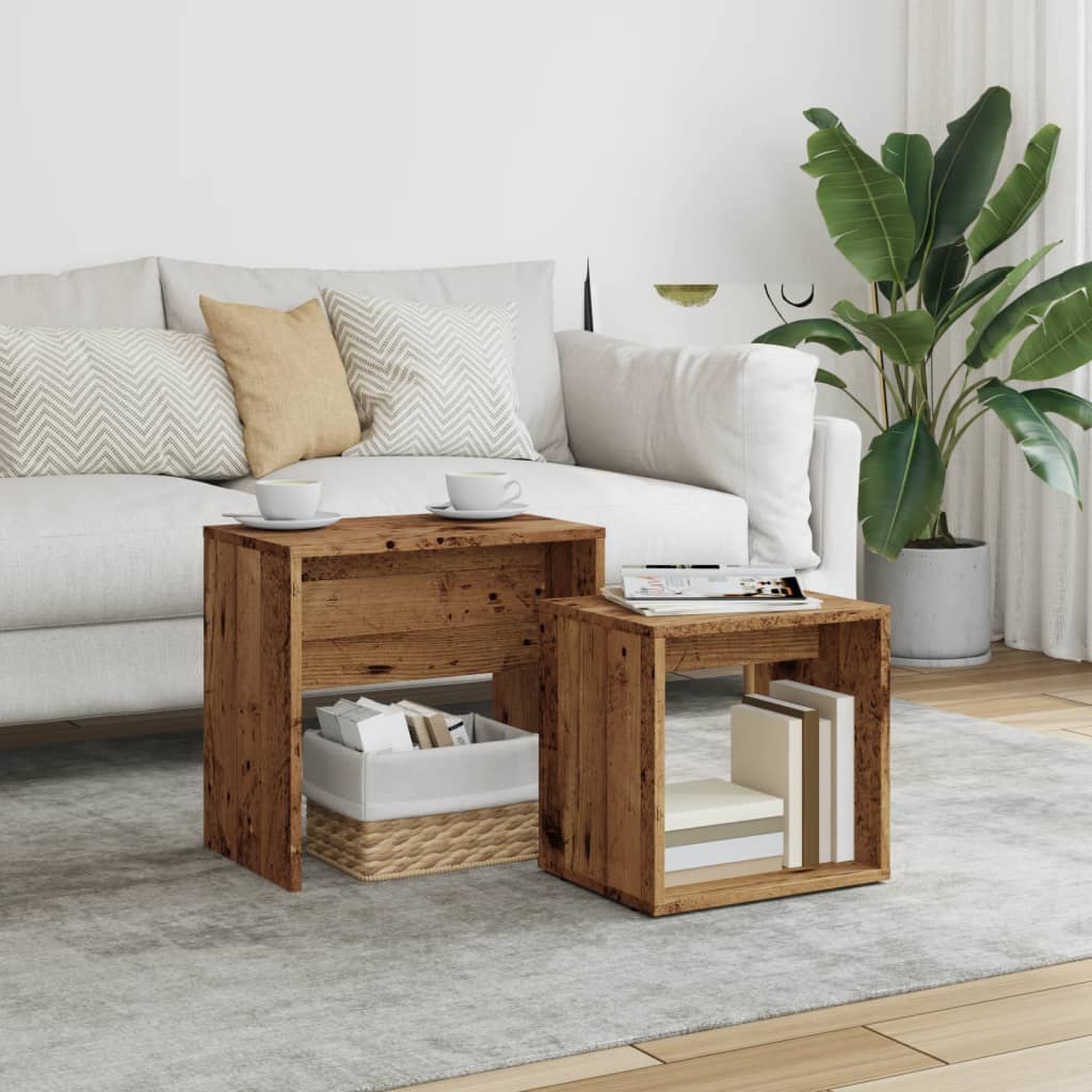 vidaXL Salontafelset 48x30x45 cm bewerkt hout wit