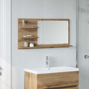 vidaXL Badkamerspiegel 90x10,5x45 cm bewerkt hout wit