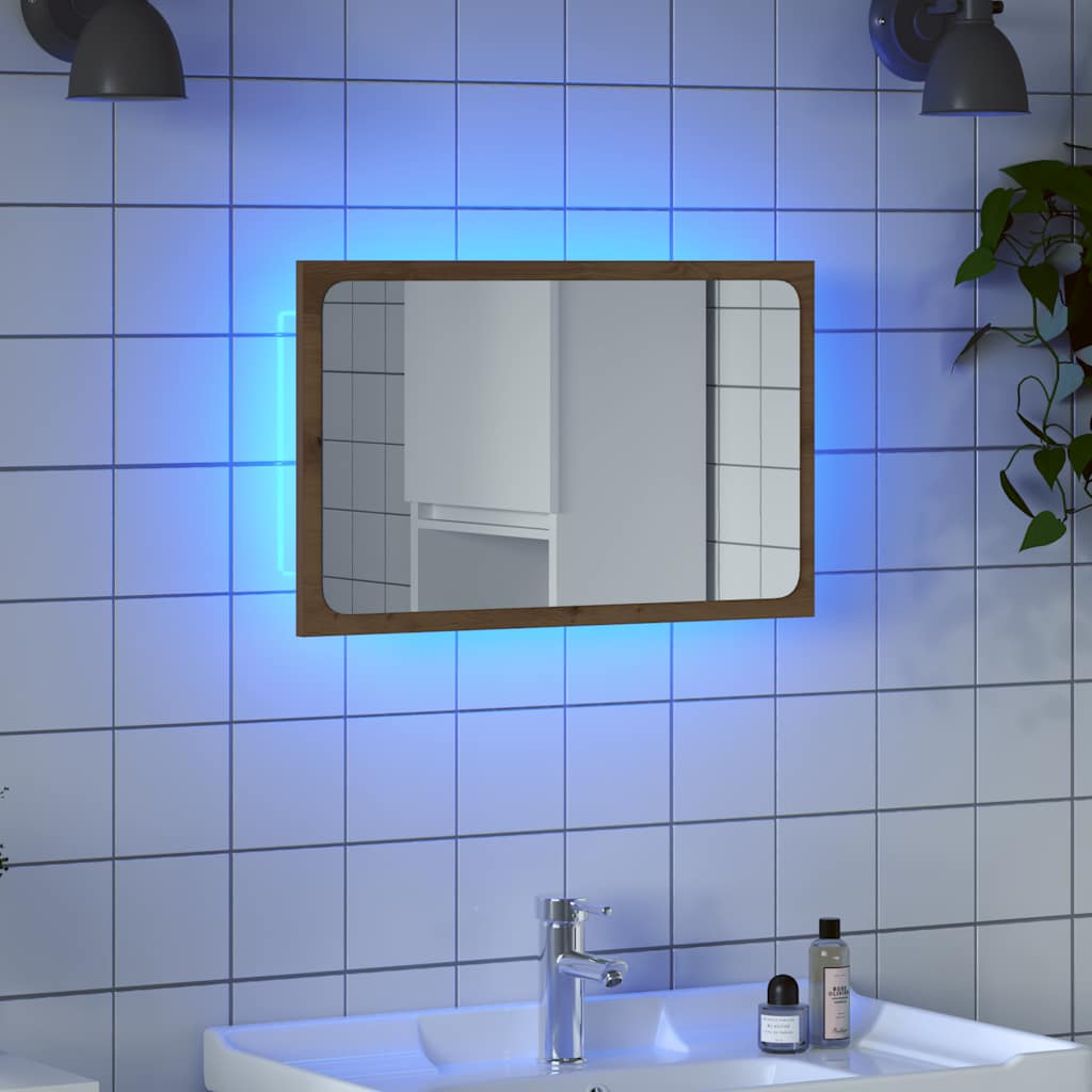 vidaXL Bathroom Mirror LED 60x8.5x37 cm acrylic white