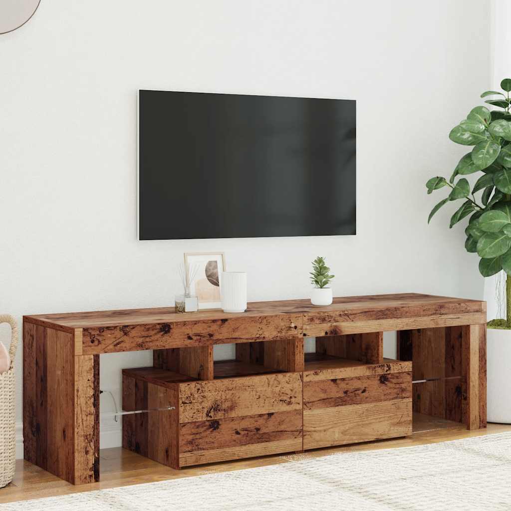 vidaXL TV Cabinet with LED Lights 140x36.5x40 cm White