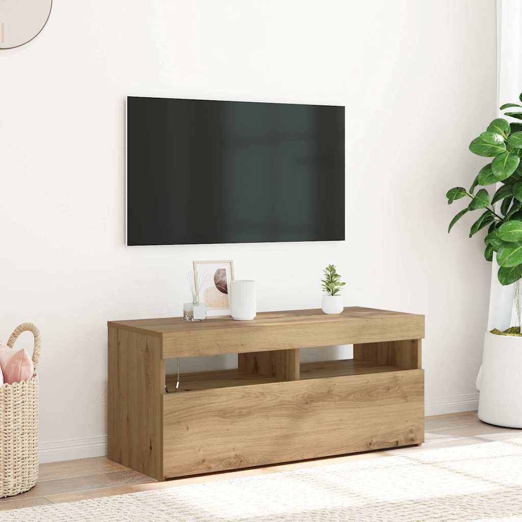 vidaXL Tv-meubel met LED-verlichting 120x35x40 cm wit