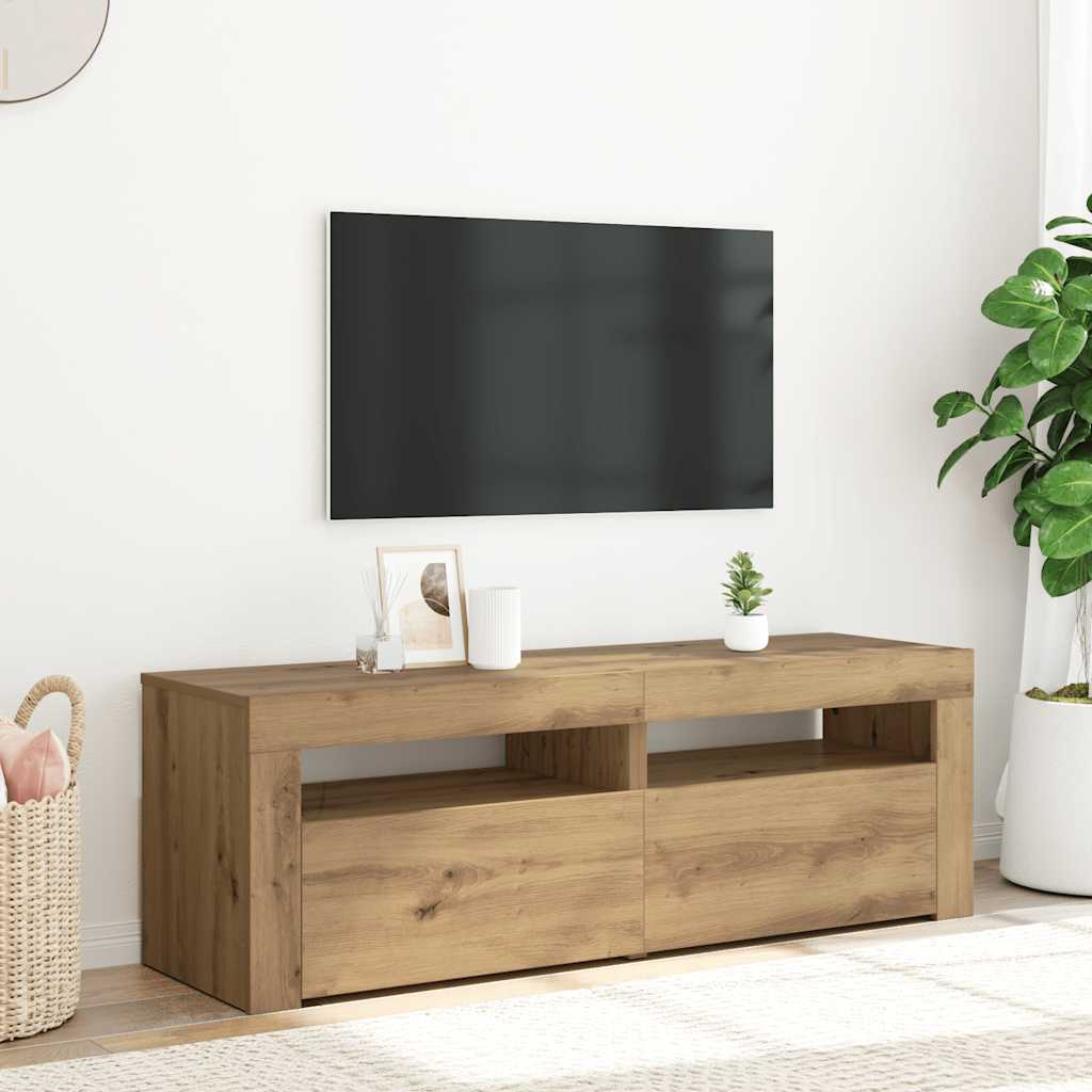 vidaXL Tv-meubel met LED-verlichting 120x35x40 cm wit