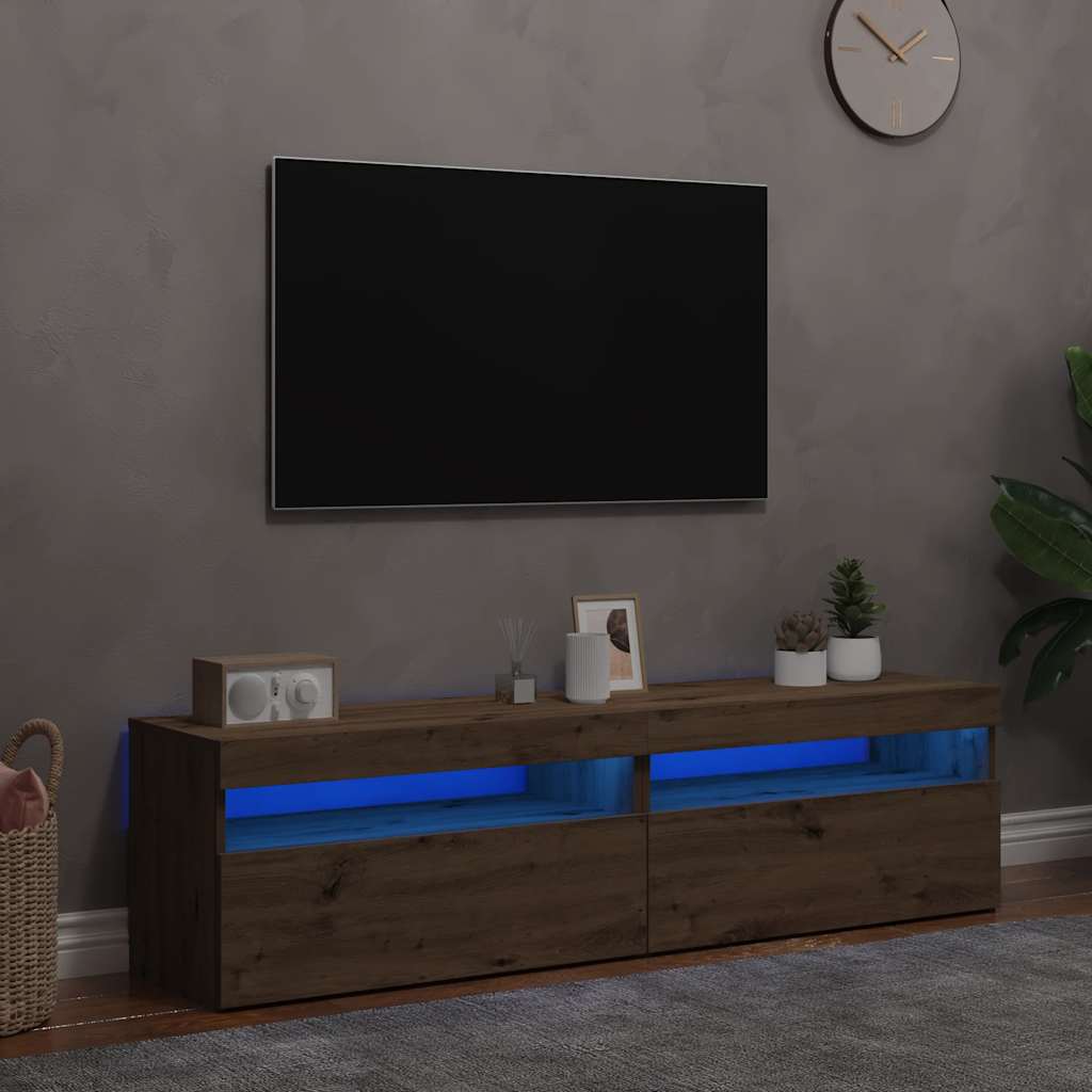 vidaXL Tv-meubel met LED-verlichting 120x35x40 cm wit