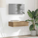 vidaXL TV Cabinet with LED Lights 120x35x15.5 cm White