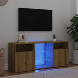 vidaXL TV Cabinet with LED Lights 120x30x50 cm White