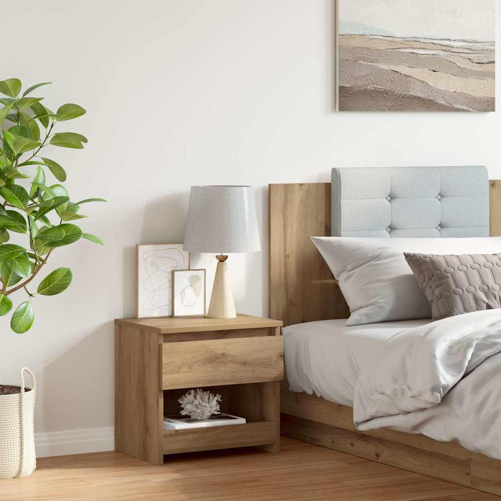vidaXL Nachtkastje 40x30x39 cm bewerkt hout wit