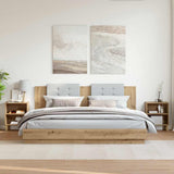 vidaXL Bedkast Zwart Eiken 40 x 30 x 50 cm Bewerkt hout