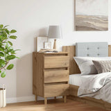 vidaXL Nightstand with Solid Wood Legs 40x35x69 cm White