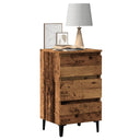 vidaXL Nightstand with metal legs 40x35x69 cm white