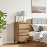 vidaXL Nightstand with metal legs 40x35x69 cm white