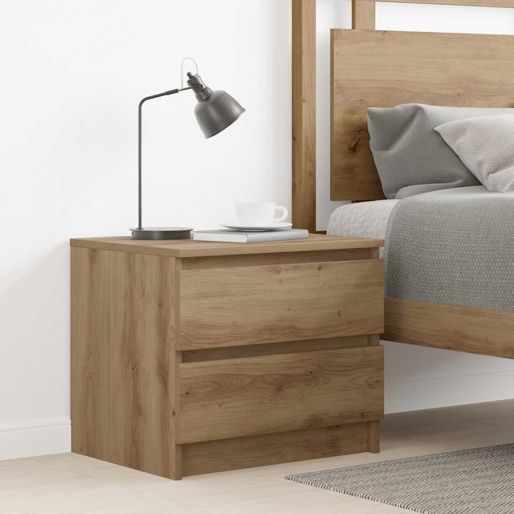 vidaXL Nachtkastje 50x39x43,5 cm bewerkt hout wit