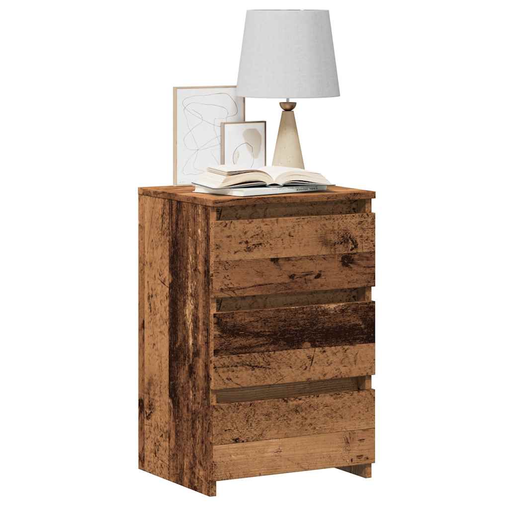 vidaXL Nachtkastje 40x35x62,5 cm bewerkt hout wit