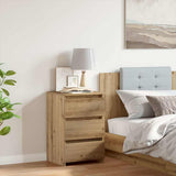 vidaXL Nachtkastje 40x35x62,5 cm bewerkt hout wit