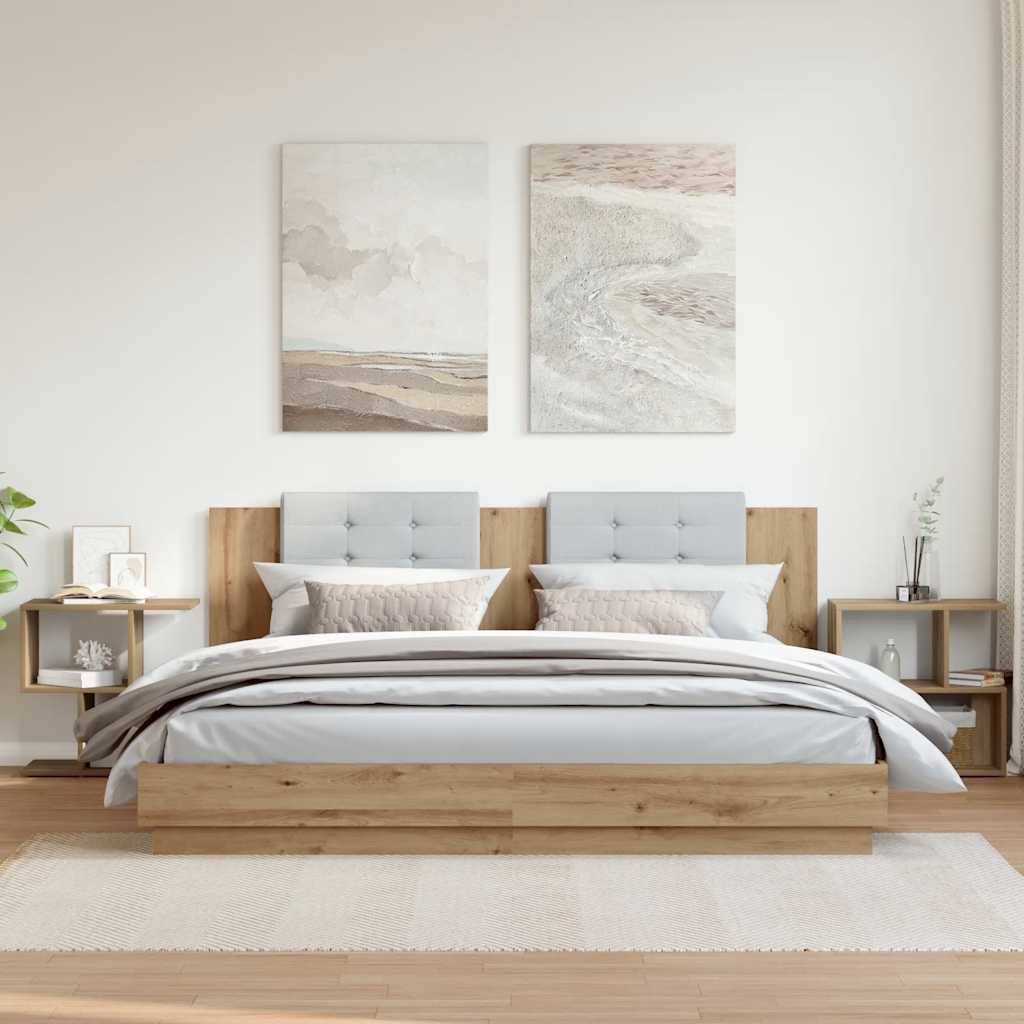 vidaXL Nachtkastje 50x30x51,5 cm bewerkt hout wit