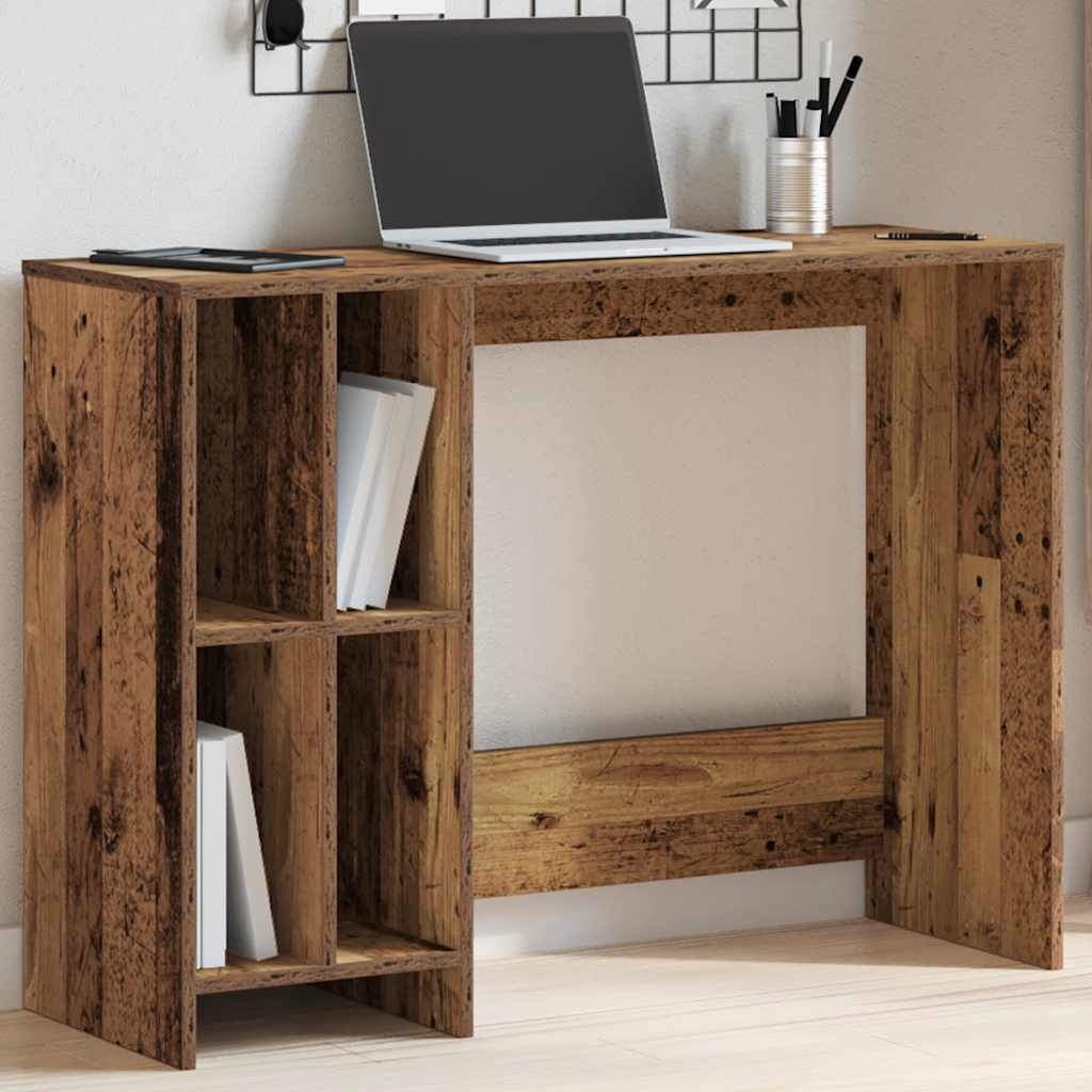 vidaXL Bureau 102,5x35x75 cm bewerkt hout wit