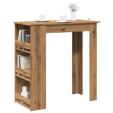 vidaXL Bartafel met opbergrek 102x50x103,5 cm bewerkt hout wit