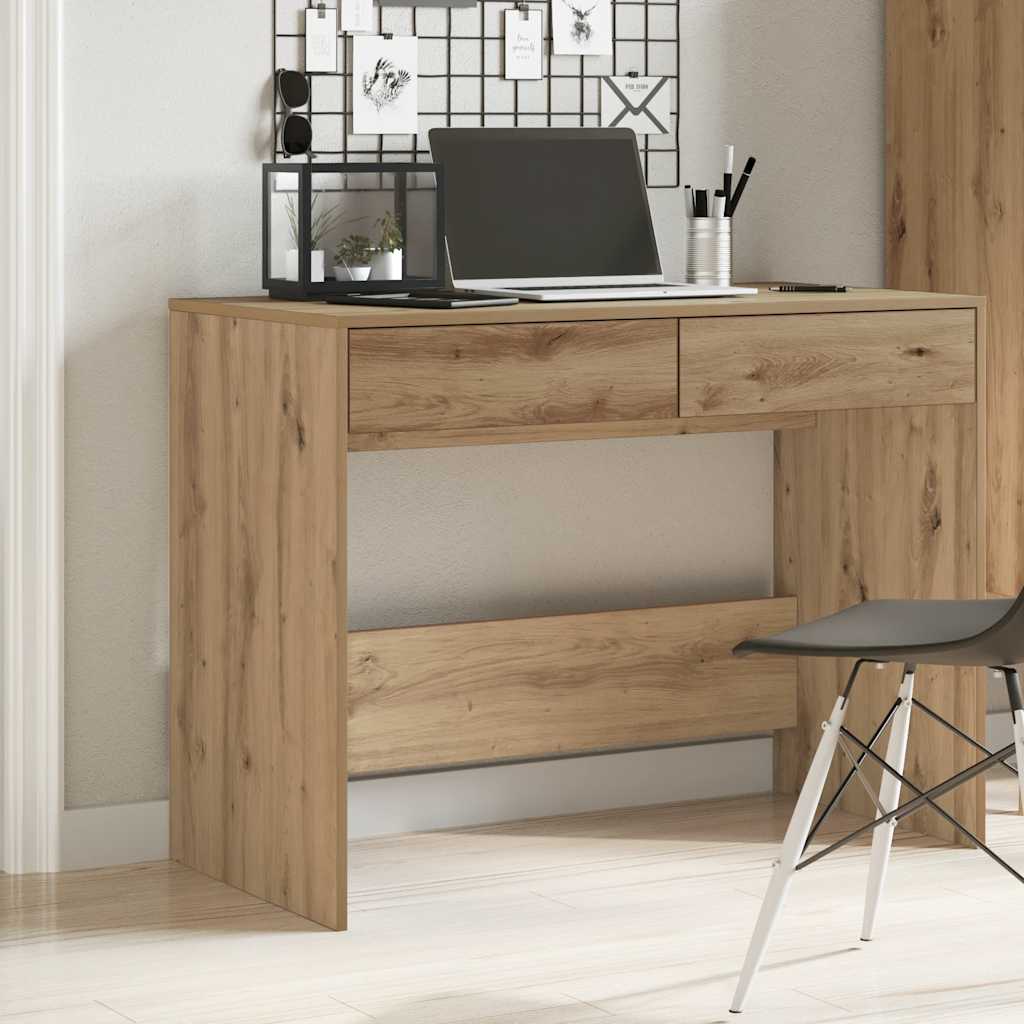 vidaXL Bureau 101x50x76,5 cm bewerkt hout wit