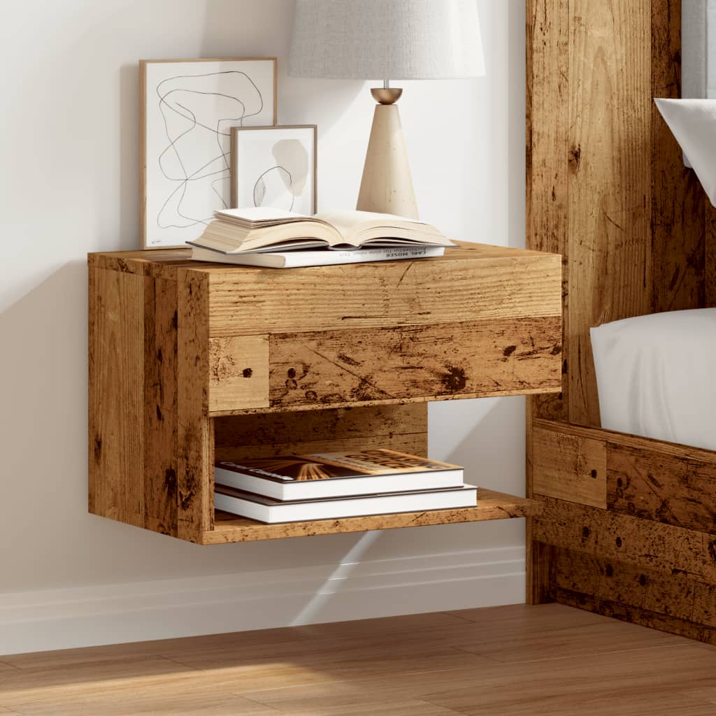 vidaXL Wall-Mounted Bedside Table White