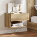 vidaXL Wall-Mounted Bedside Table White