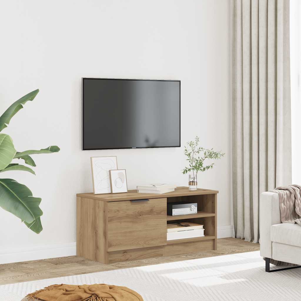 vidaXL Tv-meubel 80x35x36,5 cm bewerkt hout wit