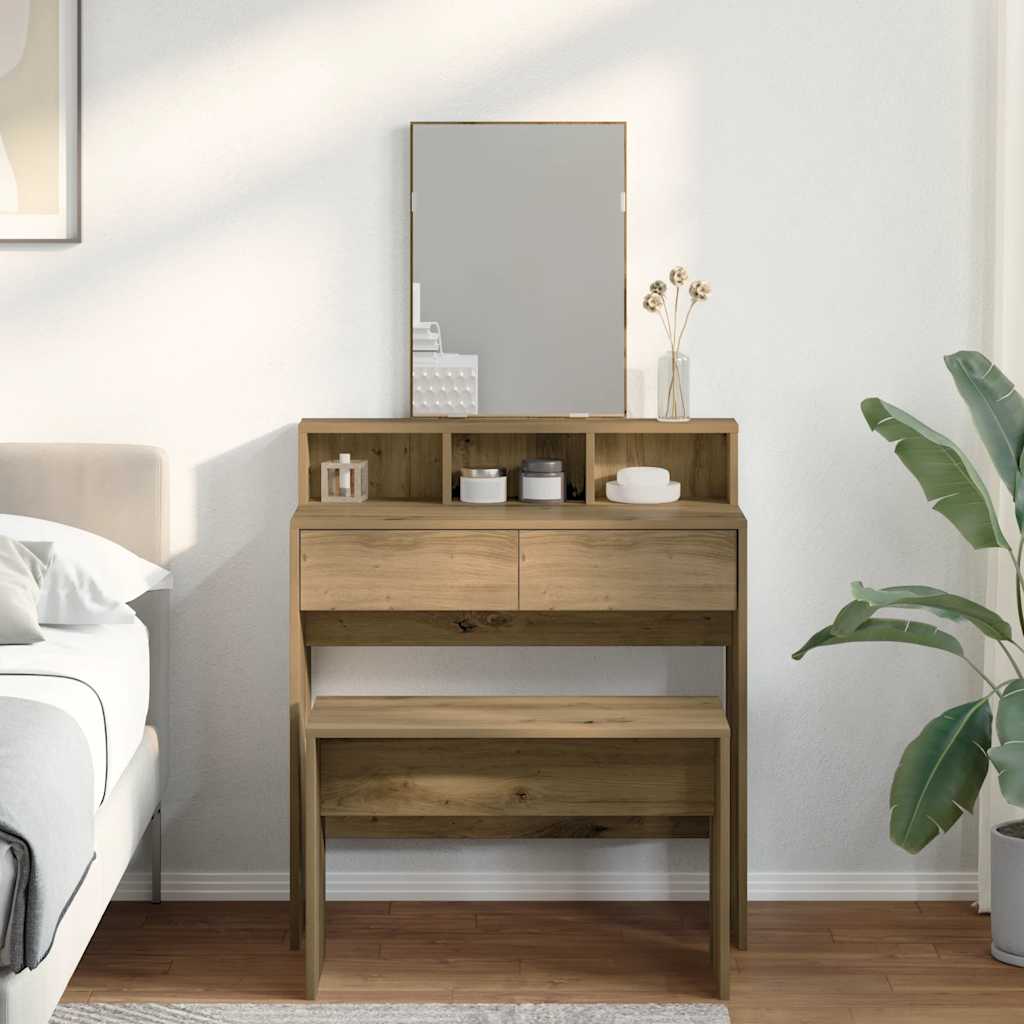 vidaXL Kaptafelkruk 70x35x45 cm bewerkt hout wit