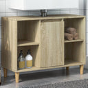 vidaXL Wastafelkast 80x33x60 cm bewerkt hout wit