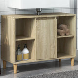 vidaXL Wastafelkast 80x33x60 cm bewerkt hout wit