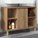 vidaXL Wastafelkast 80x33x60 cm bewerkt hout wit