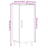 vidaXL Dressoir 34,5x34x90 cm bewerkt hout gerookt eiken