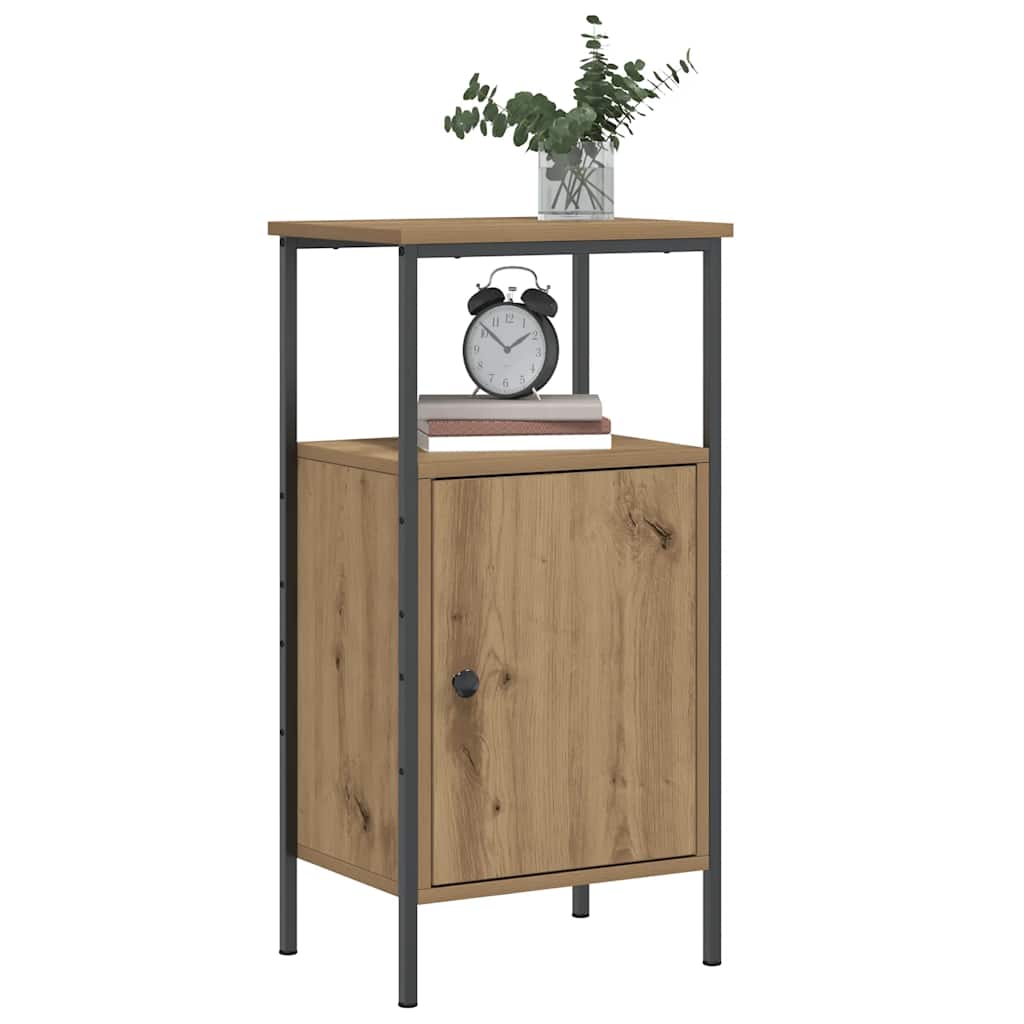 vidaXL Nachtkastje 41x31x80 cm bewerkt hout zwart
