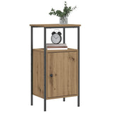 vidaXL Nachtkastje 41x31x80 cm bewerkt hout zwart
