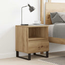 vidaXL Bedside Cabinet with Drawer Black Oak 40x35x50 cm Engineered Wood