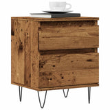 vidaXL Bedkast met lade Zwart Eiken 40 x 35 x 50 cm Bewerkt hout