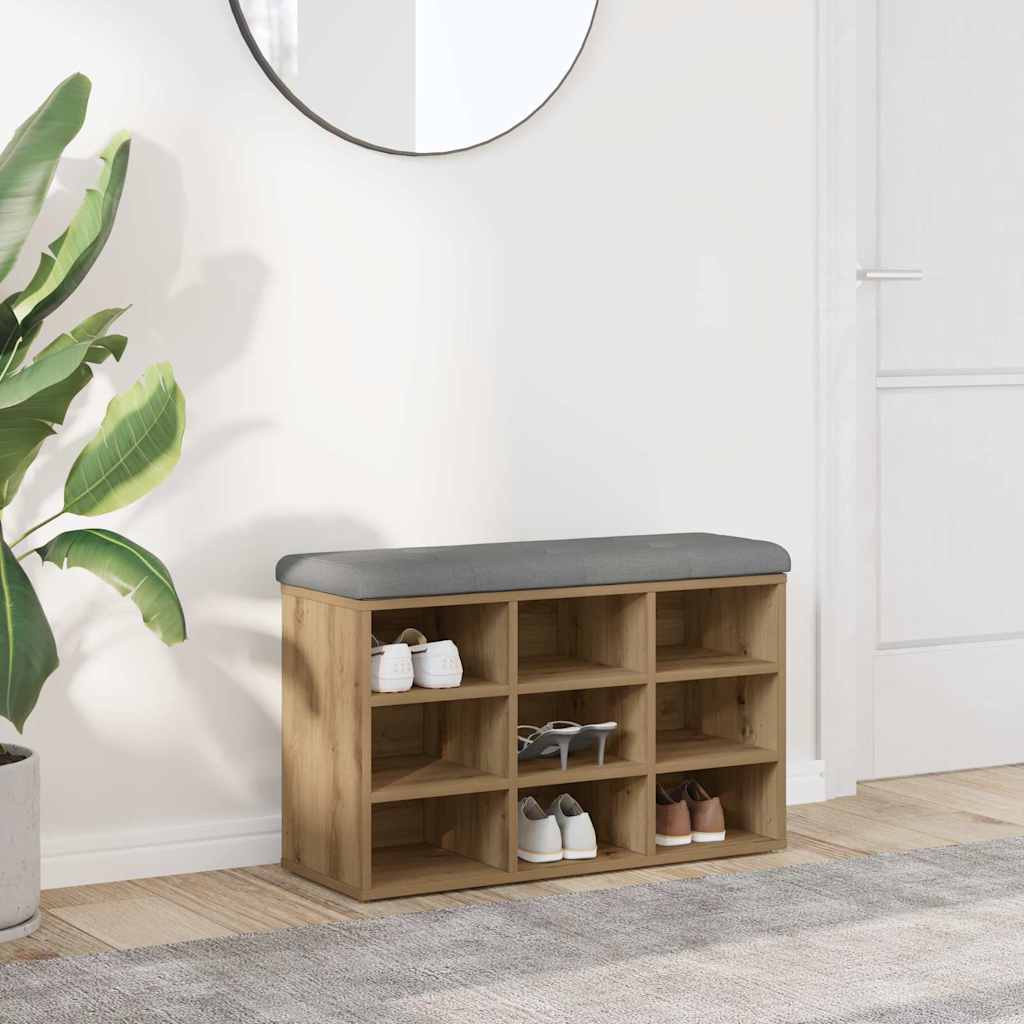 vidaXL Schoenenbank Wit 82x32x50 cm Bewerkt Hout