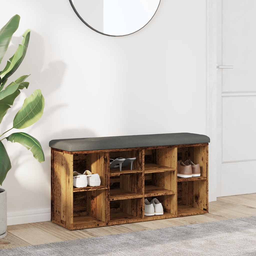 vidaXL Schoenenbank Wit 82x32x50 cm Bewerkt Hout