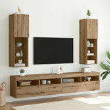vidaXL TV Cabinets 2 pcs with LED lighting 30.5x30x60 cm white