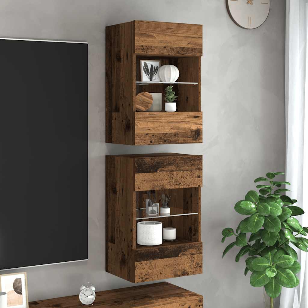 vidaXL TV Wandkast Oud Hout 98,5 x 30 x 60,5 cm Bewerkt hout