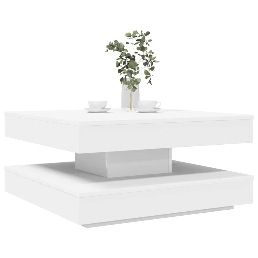 vidaXL Coffee table 360-degree rotating 90x90x34.5 cm white