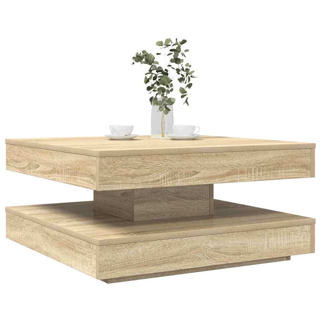 vidaXL Coffee table 360-degree rotating 90x90x34.5 cm white