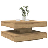vidaXL Coffee table 360-degree rotating 90x90x34.5 cm white