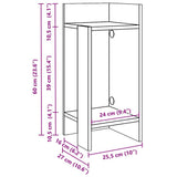 vidaXL Side table with shelf 25.5x27x60 cm white
