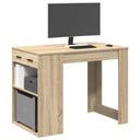 vidaXL Bureau met lade en plank 102x62x77,5 cm bewerkt hout wit