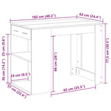 vidaXL Bureau met lade en plank 102x62x77,5 cm bewerkt hout wit
