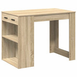 vidaXL Bureau met lade en plank 102x62x77,5 cm bewerkt hout wit