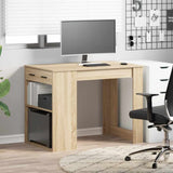 vidaXL Bureau met lade en plank 102x62x77,5 cm bewerkt hout wit