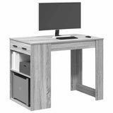 vidaXL Bureau met lade en plank 102x62x77,5 cm bewerkt hout wit
